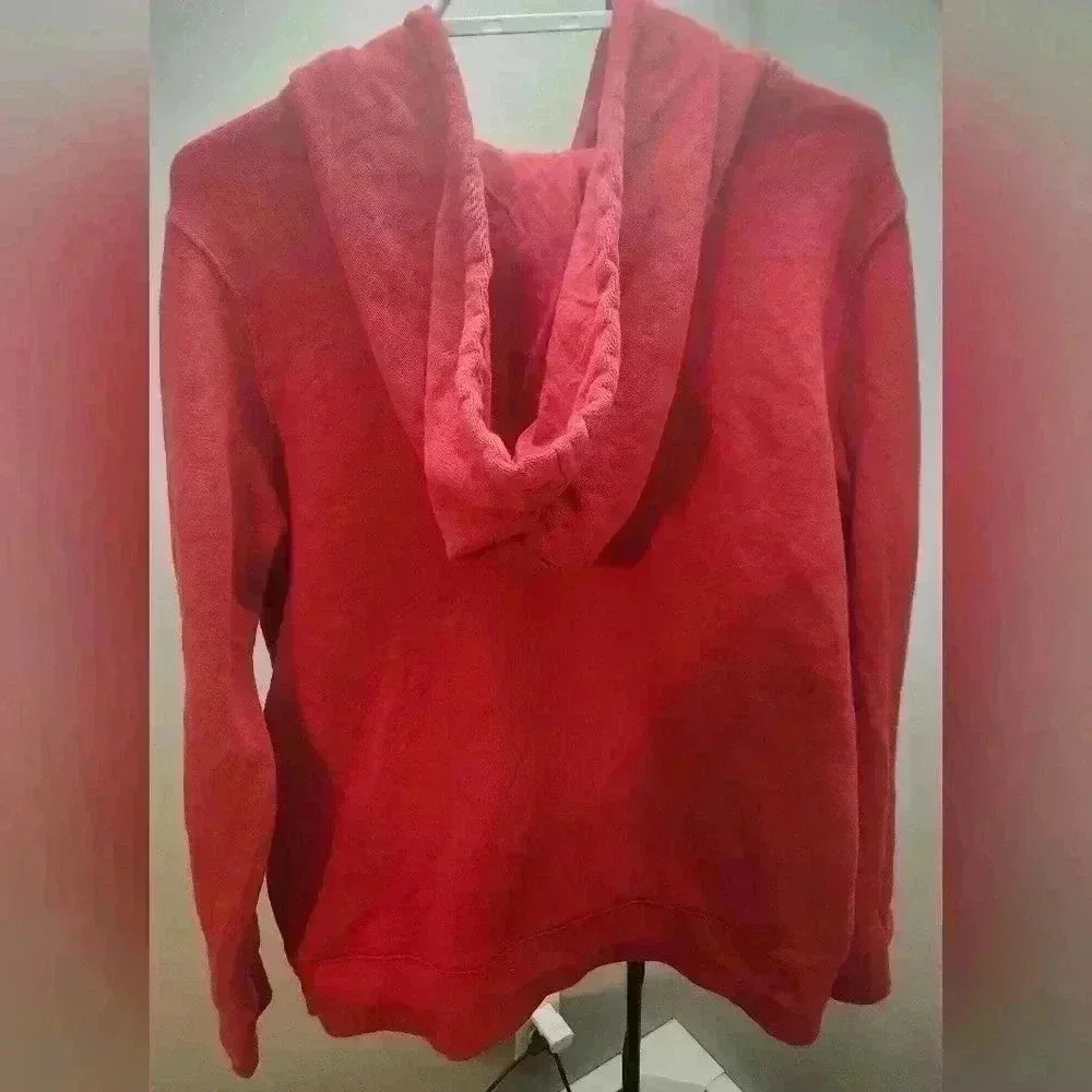 Adidas Originals Women's Red Trefoil Logo Pullover Hoodie Size XL - Picture 2 of 4